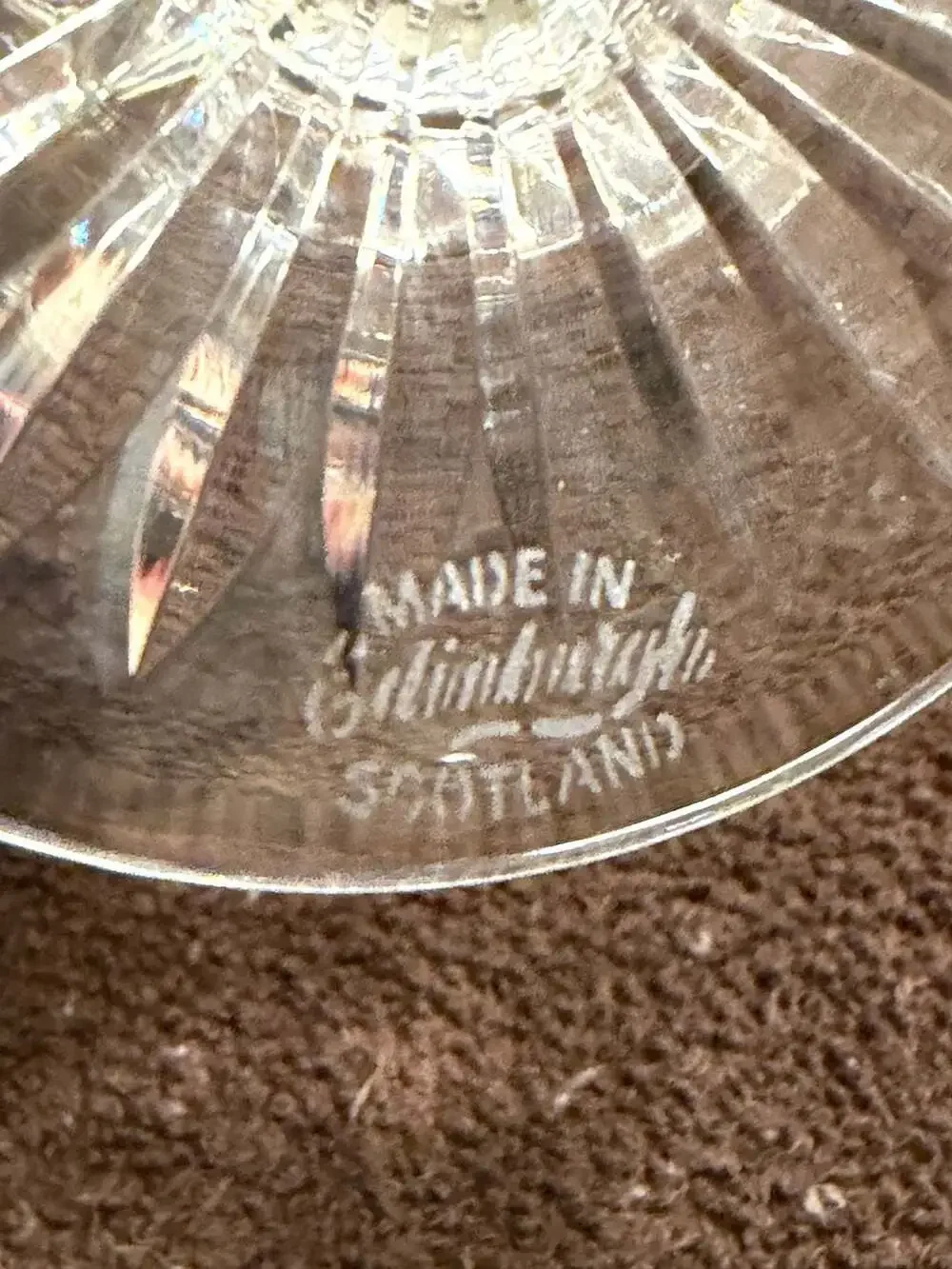 Set of 6 Vintage Edinburgh Crystal 'Star of Edinburgh' Cut Crystal Wine Glasses